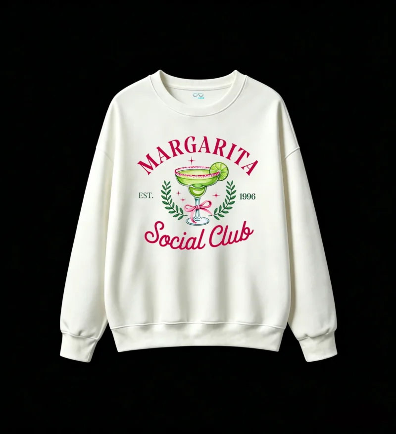 主图_2 Buzo Cuello Redondo Margarita Social Club Algodón Estampado Vintage Verano