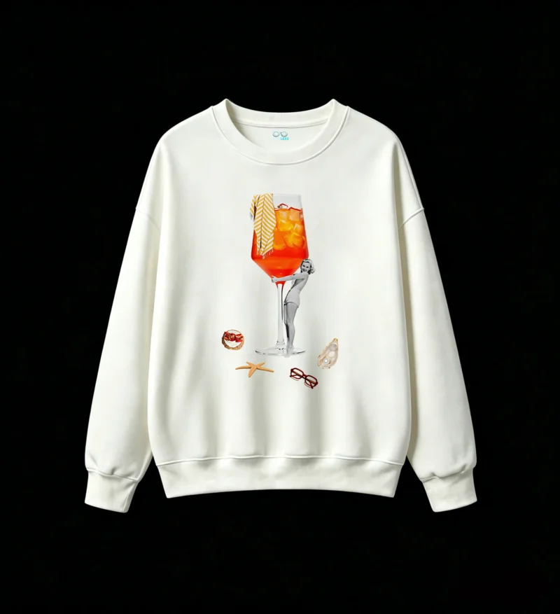 Buzo Cuello Redondo Algodón Estampado Verano Drink Retro Oversize Premium