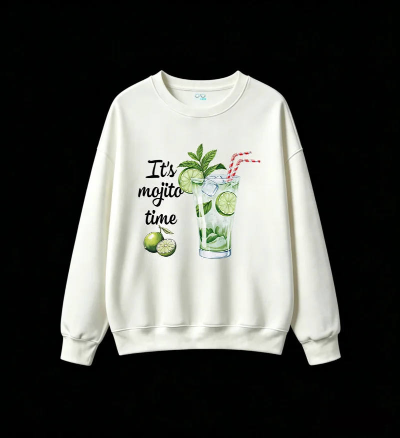 Buzo Cuello Redondo Algodón Estampada Mojito Refrescante Verano Casual