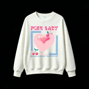 主图_2 Buzo Cuello Redondo Algodón Pink Lady Estampado Coctel Estilo Vintage