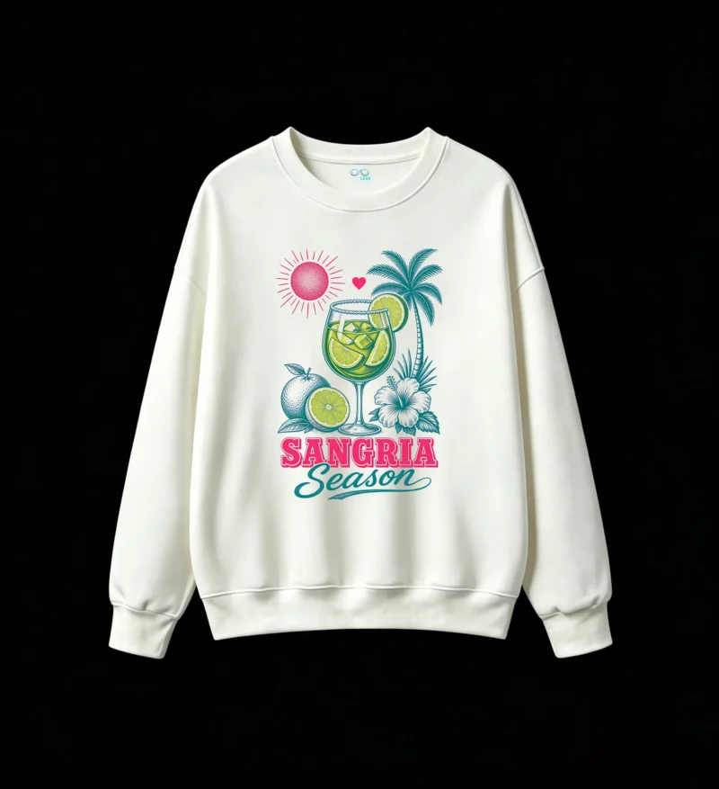 Buzo Cuello Redondo Algodón Estampada Sangria Verano Casual Playa Premium