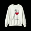 Buzo Cuello Redondo Algodón Estampa Copa Vino Diseño Casual Premium