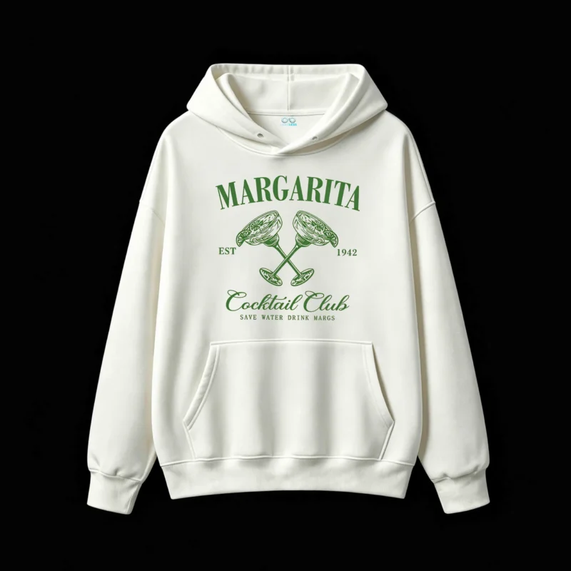 主图_2 Buzo con capucha Algodón Estampada Margarita Cocktail Club Oversize