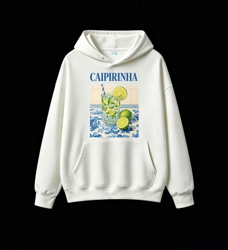 主图_2 Buzo con capucha Algodón Estampada Caipirinha Brasil Diseño Vintage Premium