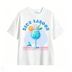主图_2 Remera Algodón Estampada Blue Lagoon Diseño Verano Premium