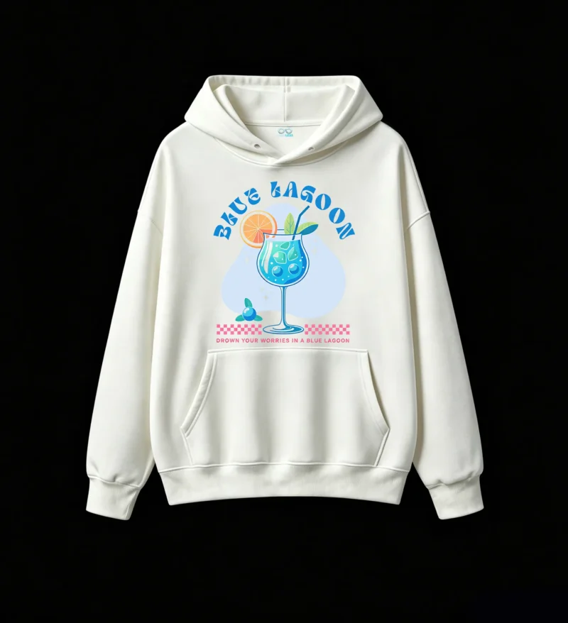 主图_2 Buzo con capucha Algodón Estampado Blue Lagoon Trago Playa Verano