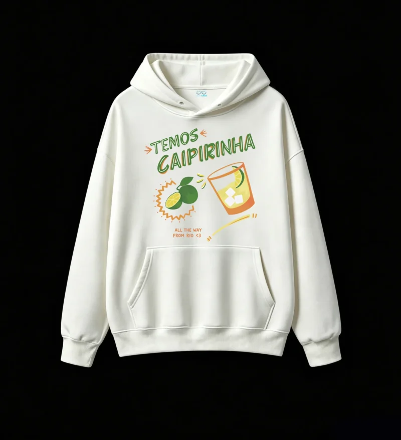 主图_2 Buzo con capucha Algodón Estampada Caipirinha Rio Diseño Verano Premium