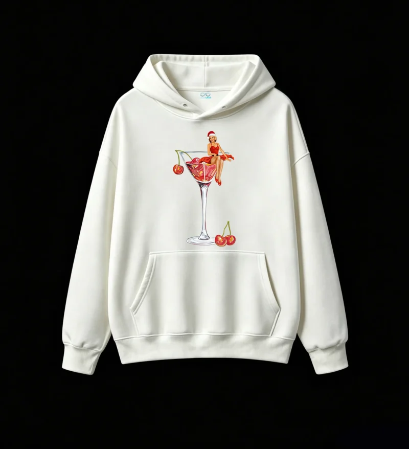 主图_2 Buzo con capucha Algodón Estampado Pin Up Cherry Navidad Premium