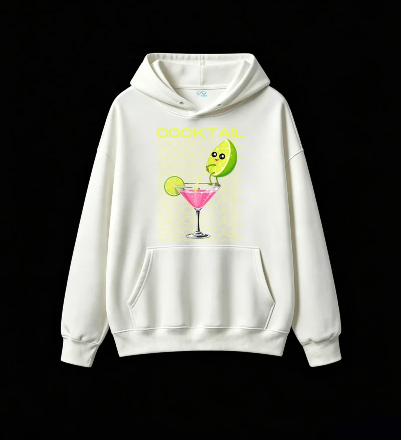 主图_2 Buzo con capucha Algodón Estampado Cocktail Lima Drink Verano Casual