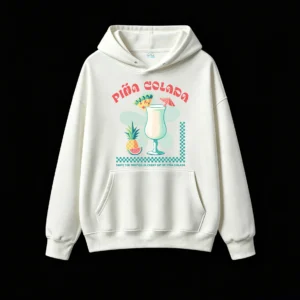 主图_2 Buzo con capucha Algodón Estampado Piña Colada Diseño Verano Playa