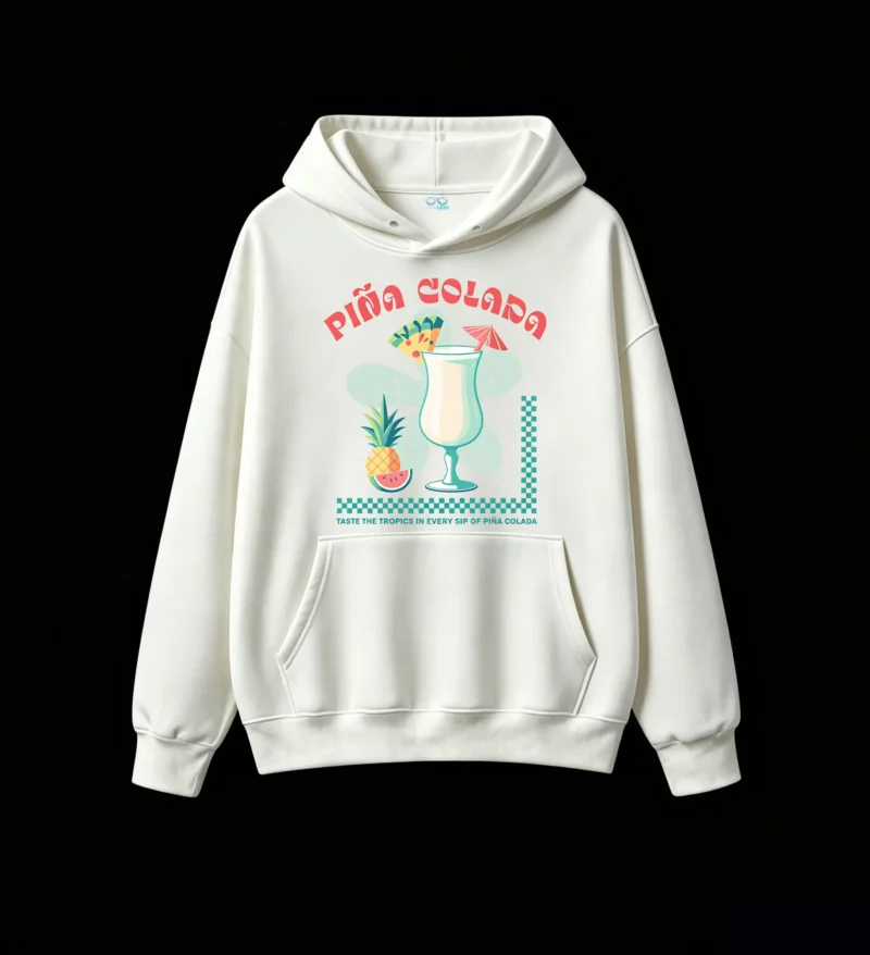 Buzo con capucha Algodón Estampado Piña Colada Diseño Verano Playa