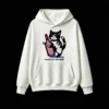 主图_2 Buzo con capucha Algodón Estampada Gato Con Vino Diseño Minimalista