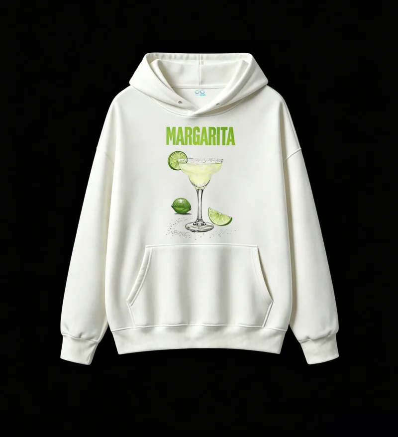 主图_2 Buzo con capucha Algodón Estampa Margarita Cóctel Trago Verano Premium