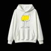 主图_2 Buzo con capucha Algodón Estampada Copa Vino Arte Minimalista Premium