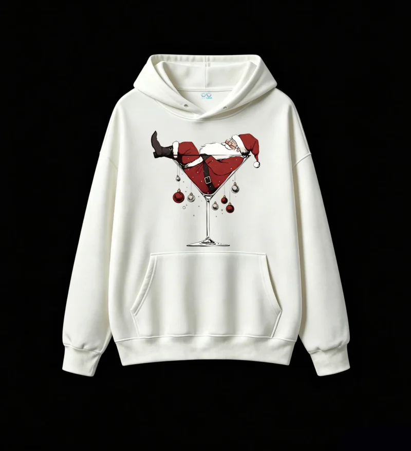主图_2 Buzo con capucha Algodón Estampada Santa Claus Copa Navidad Premium