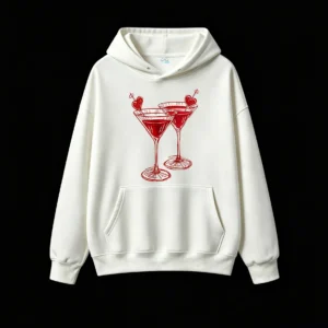 主图_2 Buzo con capucha Algodón Estampado Cóctel Corazón Love Diseño Premium