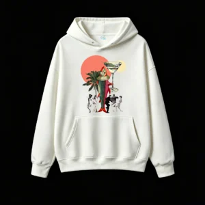 Buzo con capucha Algodón Estampada Arte Surrealista Fiesta Retro Cool