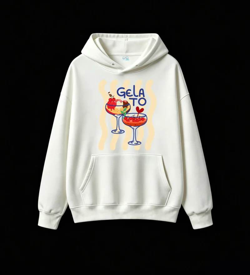 Buzo con capucha Algodón Estampado Gelato Verano Casual Premium