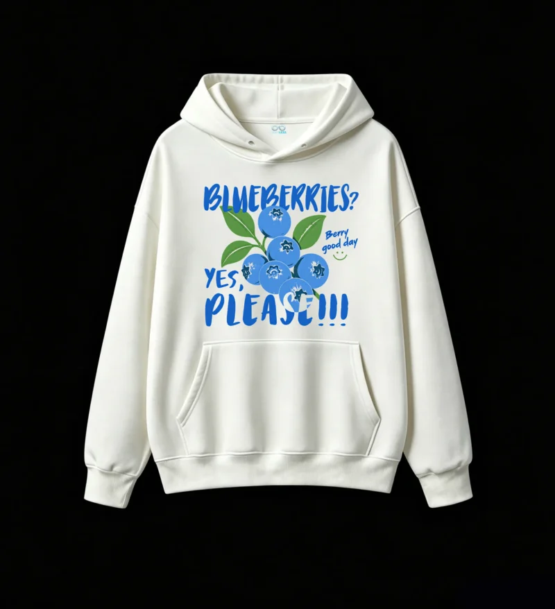 主图_2 Buzo con capucha Algodón Estampada Arándanos Frutas Casual Urbano