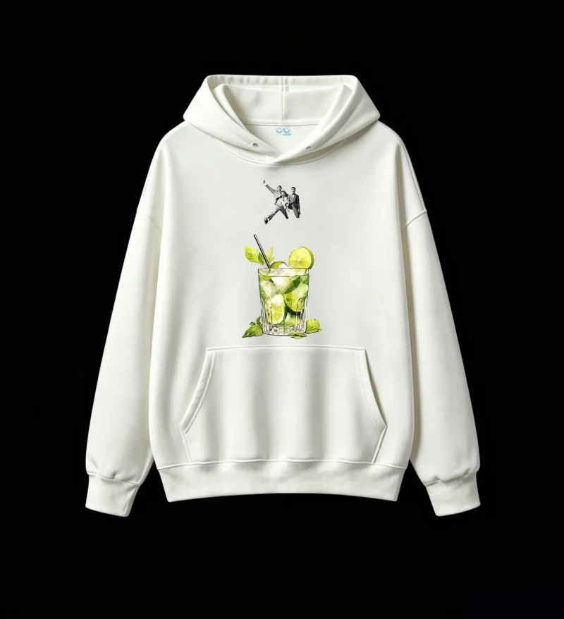 Buzo con capucha Algodón Estampado Cóctel Limón Verano Fresh Trendy