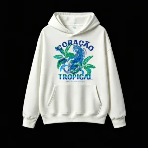 主图_2 Buzo con capucha Algodón Estampado Leopardo Tropical Diseño Urbano