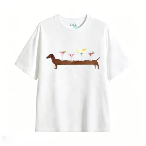 主图_2 Remera Algodón Estampado Perro Salchicha Cocktails Original