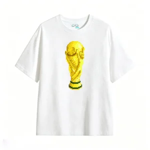 Remera Algodón Copa Mundial Pixel Art Diseño Futbol Premium