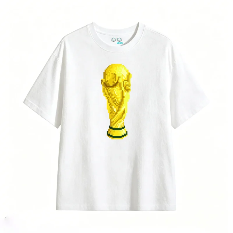 Remera Algodón Copa Mundial Pixel Art Diseño Futbol Premium