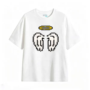 主图_2 Remera Algodón Estampado Pixel Art Alas Angel Premium Calidad