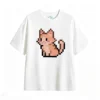 Remera Algodón Estampado Gato Pixel Art Kawaii Urbano