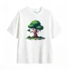 Remera Algodón Árbol Pixel Art Estampado Casual Vintage