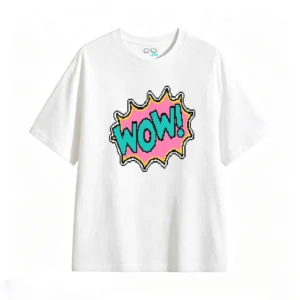主图_2 Remera Algodón Estampada Wow Diseño Retro Pop Art Calidad