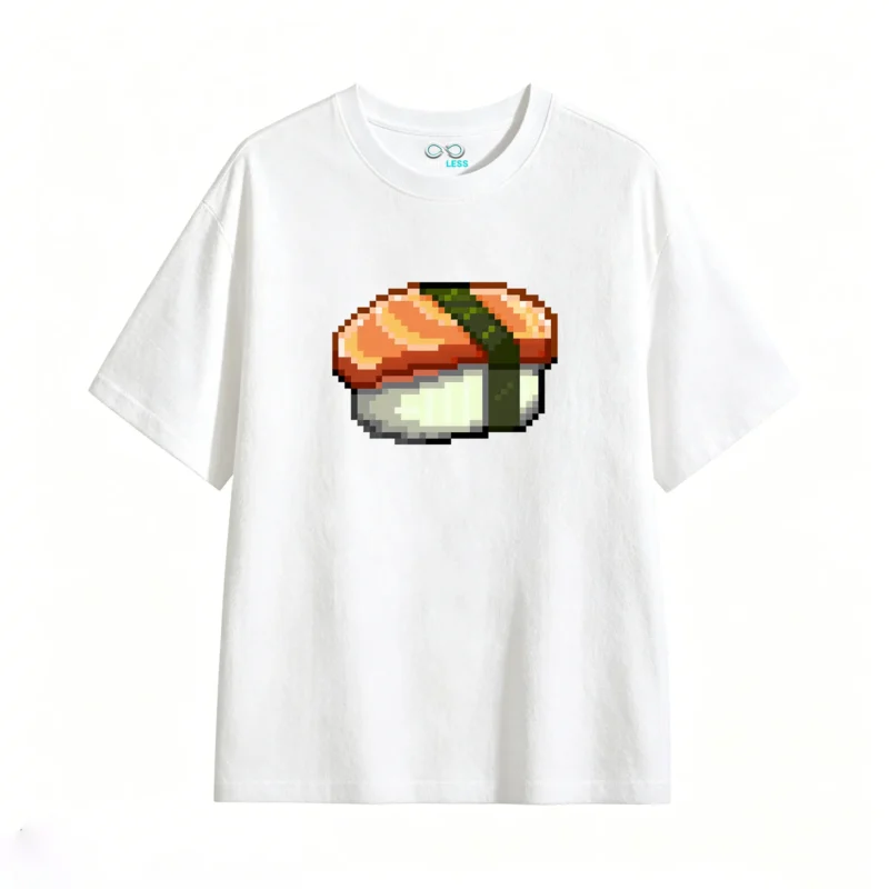 Remera Algodón Estampado Sushi Pixel Art Diseño Casual Premium
