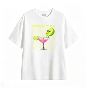 主图_2 Remera Algodón Estampada Cocktail Diseño Kawaii Verano