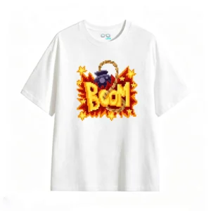 主图_2 Remera Algodón Estampado Boom Pixel Art Urbano Tendencia