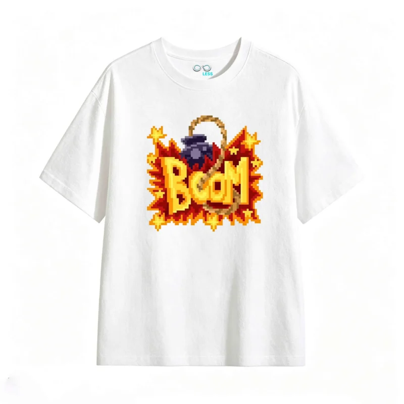 Remera Algodón Estampado Boom Pixel Art Urbano Tendencia
