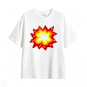 主图_2 Remera Algodón Estampado Explosión Pixel Art Premium Trendy