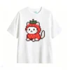 主图_2 Remera Algodón Estampado Pixel Art Gato Frutilla Casual