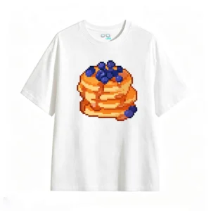 主图_2 Remera Algodón Pancakes Pixel Art Estampado Casual Premium