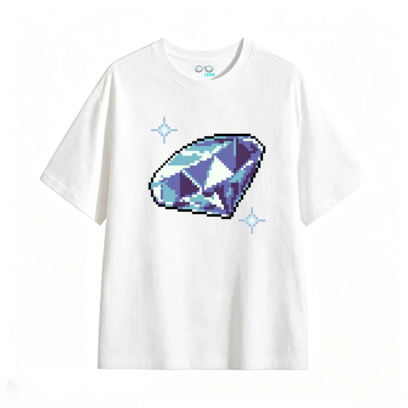 Remera Algodón Pixel Art Diamante Estampada Full Color