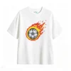 Remera Algodón Estampa Pelota Fuego Pixel Art Futbol Trendy