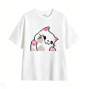 主图_2 Remera Algodón Estampado Pixel Art Diseño Gamer Urbano Top