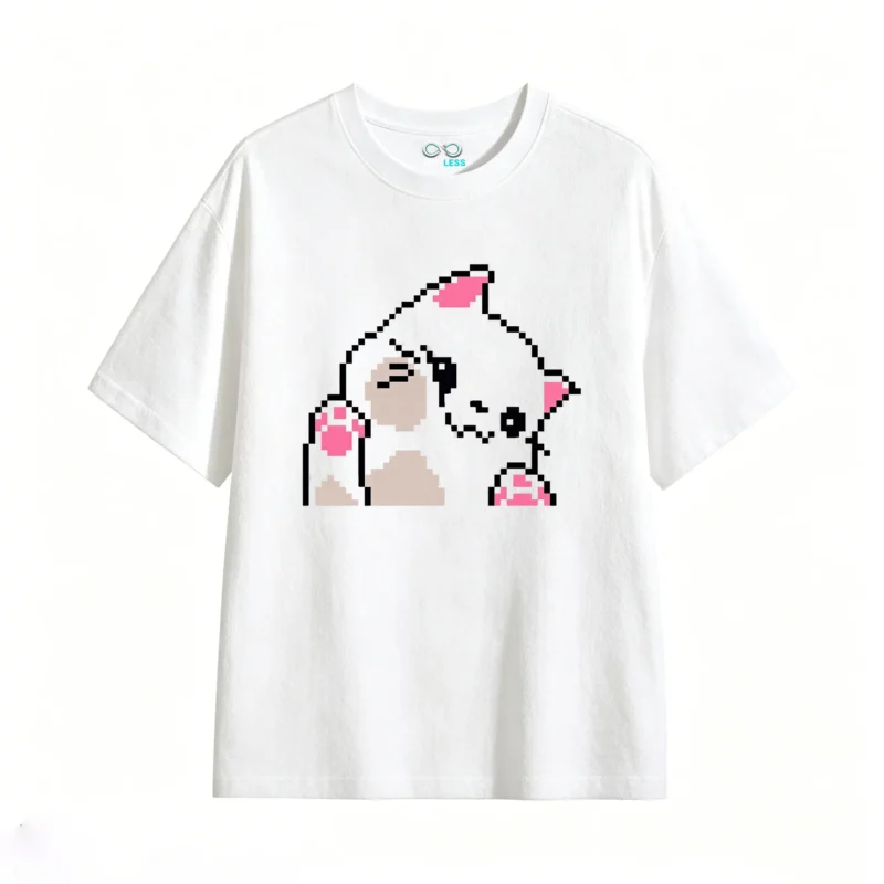 主图_2 Remera Algodón Estampado Pixel Art Diseño Gamer Urbano Top