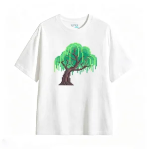 主图_2 Remera Algodón Estampado Sauce Pixel Art Diseño Urbano Premium
