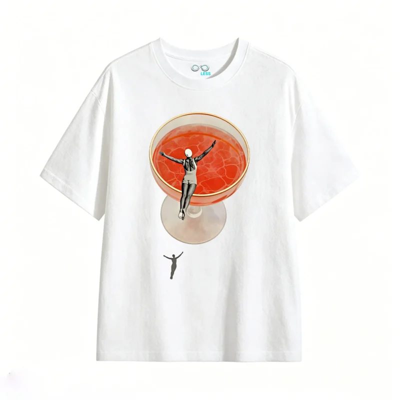 主图_2 Remera Algodón Estampado Cóctel Arte Vintage Diseño Verano