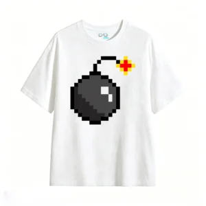 主图_2 Remera Algodón Estampado Pixel Art Bomba Diseño Gaming