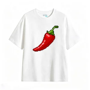 主图_2 Remera Algodón Estampado Ají Pixel Art Diseño Gamer Casual