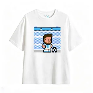 主图_2 Remera Algodón Estampada Pixel Art Fútbol Argentina Casual