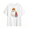 主图_2 Remera Algodón Estampado Pixel Art Halloween Fantasma Calavera