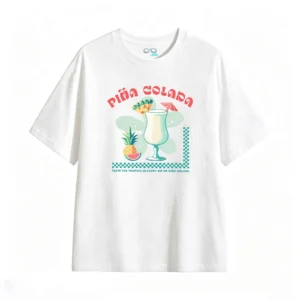 主图_2 Remera Algodón Estampado Piña Colada Diseño Verano Casual